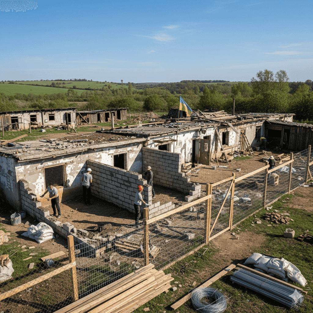 Calf resting in straw