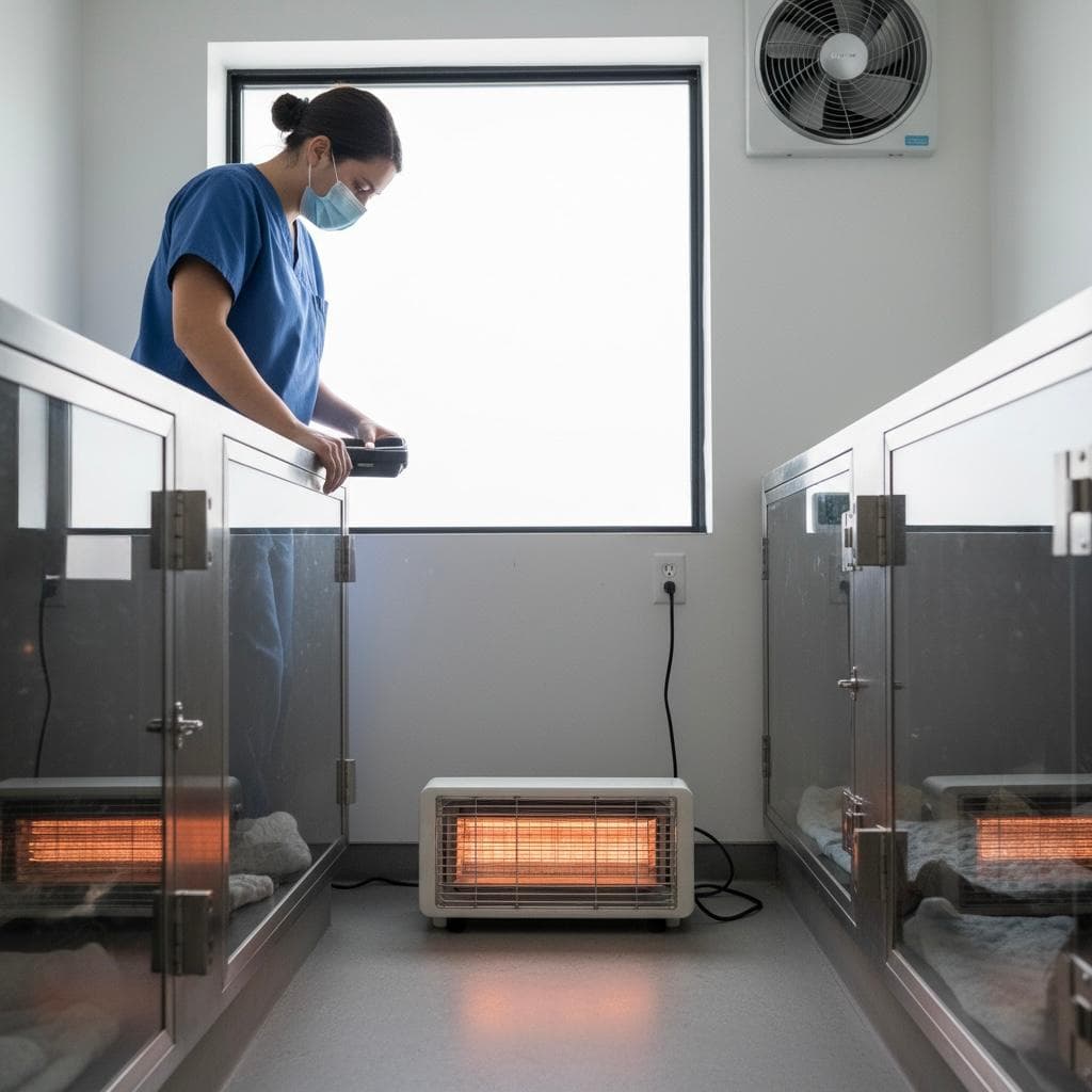 Calf standing near hutch